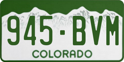 CO license plate 945BVM
