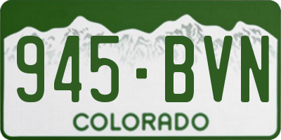 CO license plate 945BVN