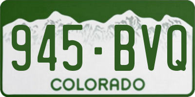 CO license plate 945BVQ