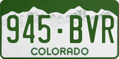 CO license plate 945BVR
