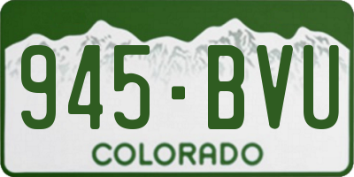CO license plate 945BVU