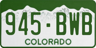 CO license plate 945BWB
