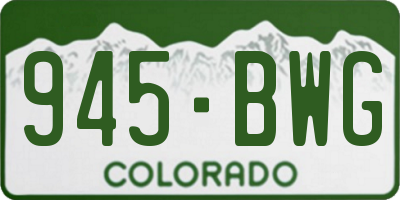 CO license plate 945BWG