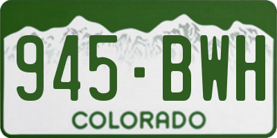 CO license plate 945BWH