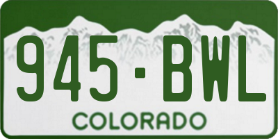 CO license plate 945BWL