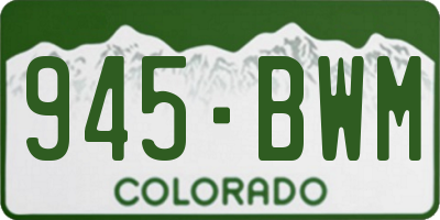 CO license plate 945BWM