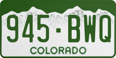 CO license plate 945BWQ