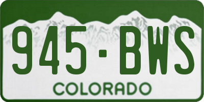 CO license plate 945BWS