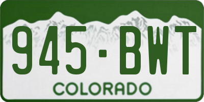 CO license plate 945BWT