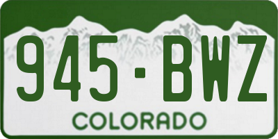 CO license plate 945BWZ