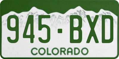 CO license plate 945BXD