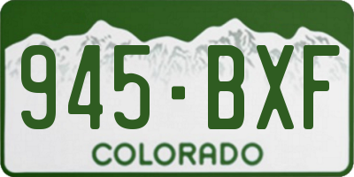 CO license plate 945BXF