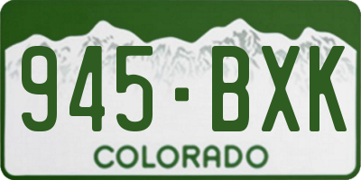 CO license plate 945BXK