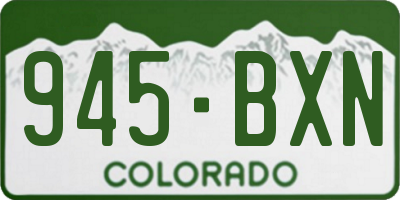 CO license plate 945BXN