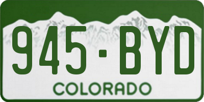 CO license plate 945BYD
