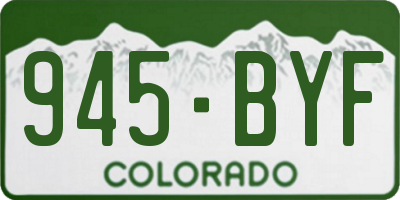 CO license plate 945BYF