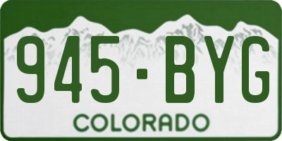 CO license plate 945BYG