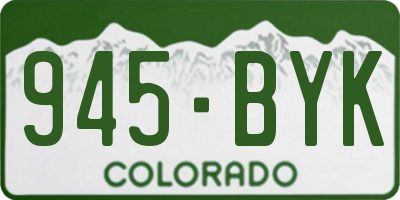 CO license plate 945BYK