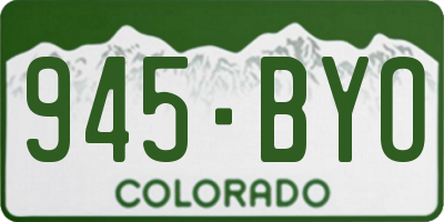 CO license plate 945BYO