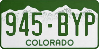 CO license plate 945BYP