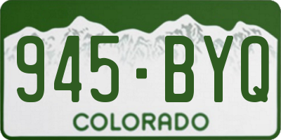CO license plate 945BYQ