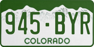 CO license plate 945BYR
