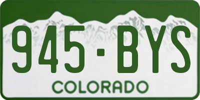 CO license plate 945BYS
