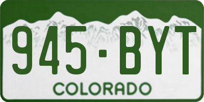 CO license plate 945BYT