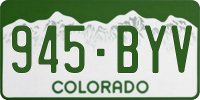 CO license plate 945BYV