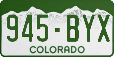 CO license plate 945BYX