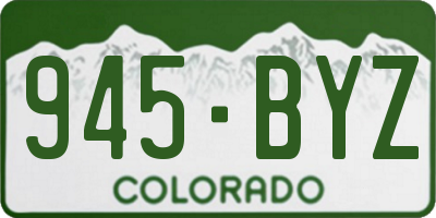 CO license plate 945BYZ