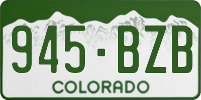 CO license plate 945BZB