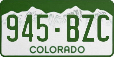 CO license plate 945BZC