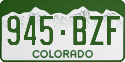 CO license plate 945BZF