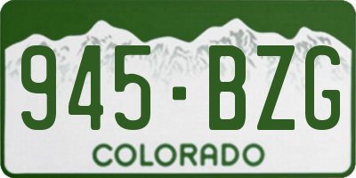 CO license plate 945BZG