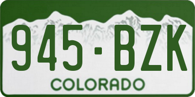 CO license plate 945BZK
