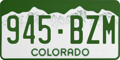 CO license plate 945BZM