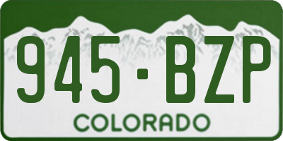 CO license plate 945BZP