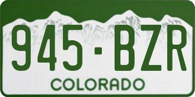 CO license plate 945BZR