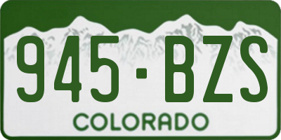 CO license plate 945BZS