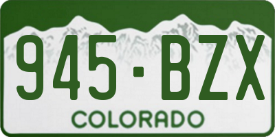 CO license plate 945BZX