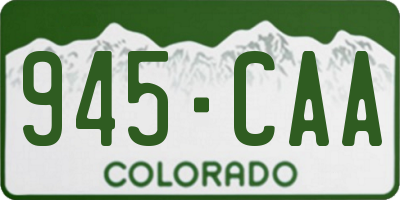 CO license plate 945CAA