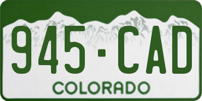 CO license plate 945CAD