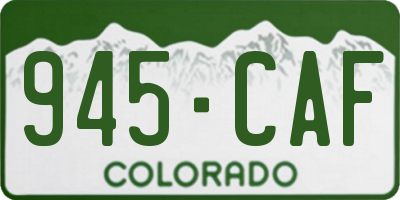 CO license plate 945CAF