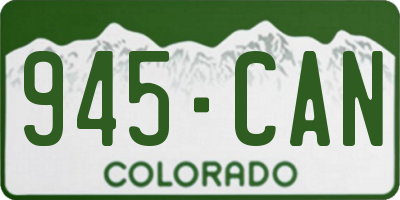 CO license plate 945CAN
