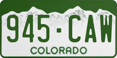 CO license plate 945CAW
