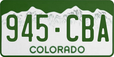CO license plate 945CBA