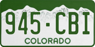 CO license plate 945CBI