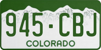 CO license plate 945CBJ