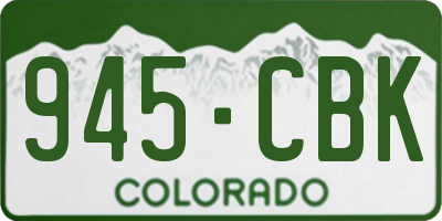 CO license plate 945CBK